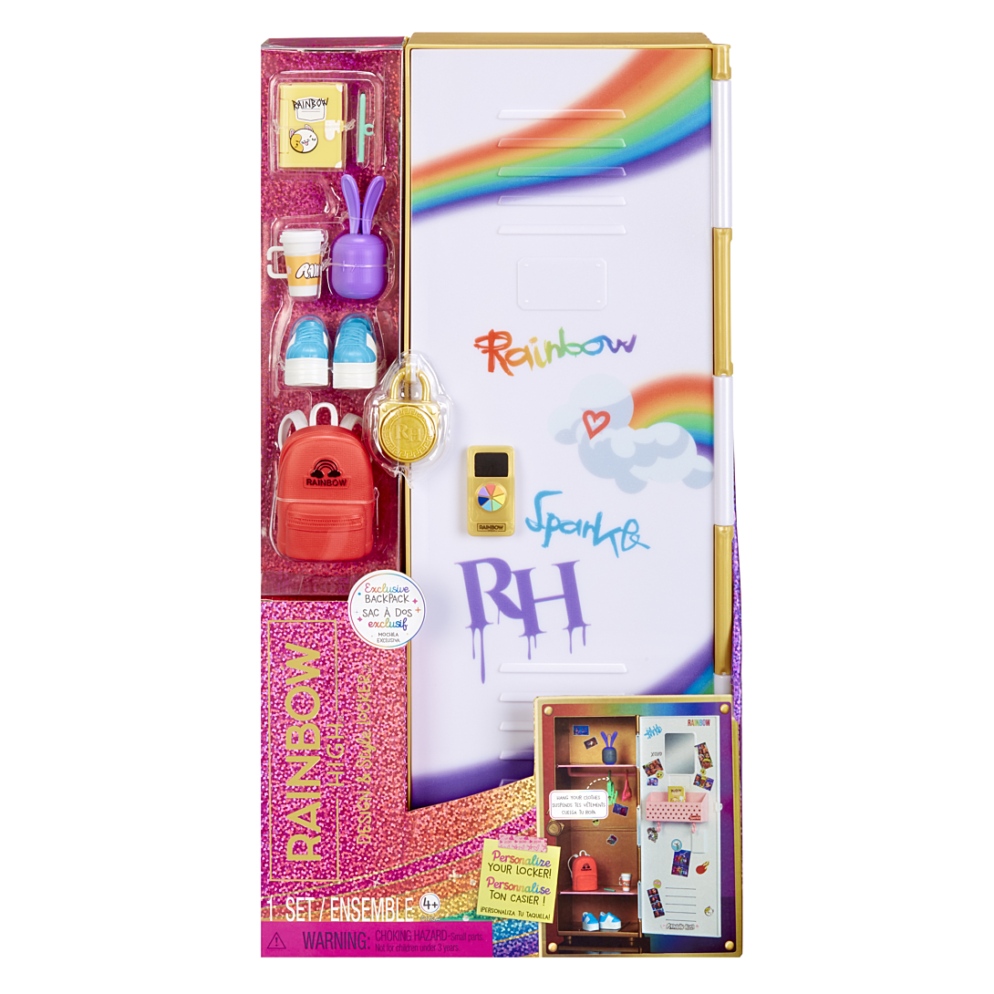 RAINBOW HIGH Design & Style Set de Casier avec Étagères Cintres Accessoires et Autocollants Adapté aux Enfants de 4 à