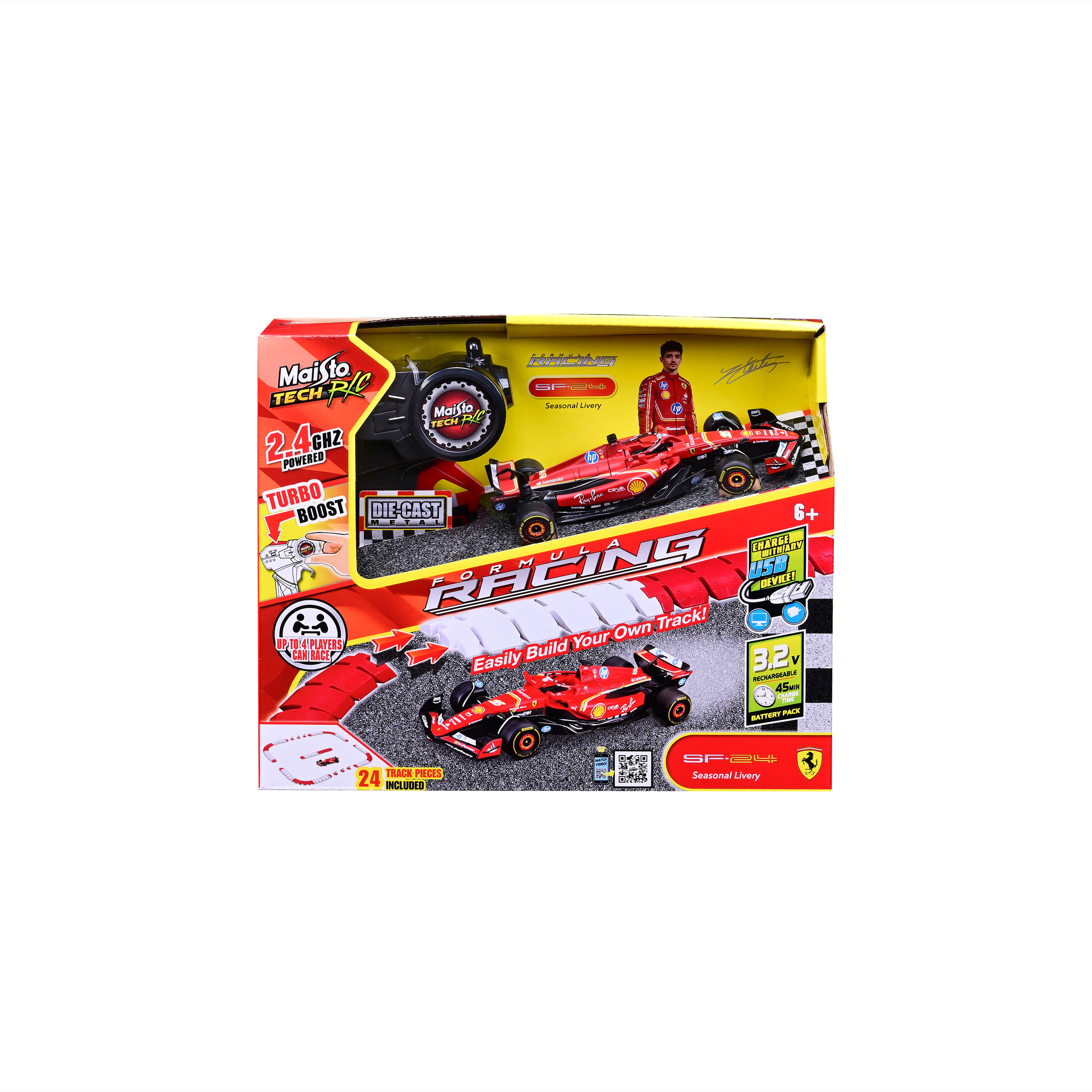 Voiture radiocommandée Maisto Tech Circuit Formule 1 avec accessoires de piste Ferrari 2024 - vue 2