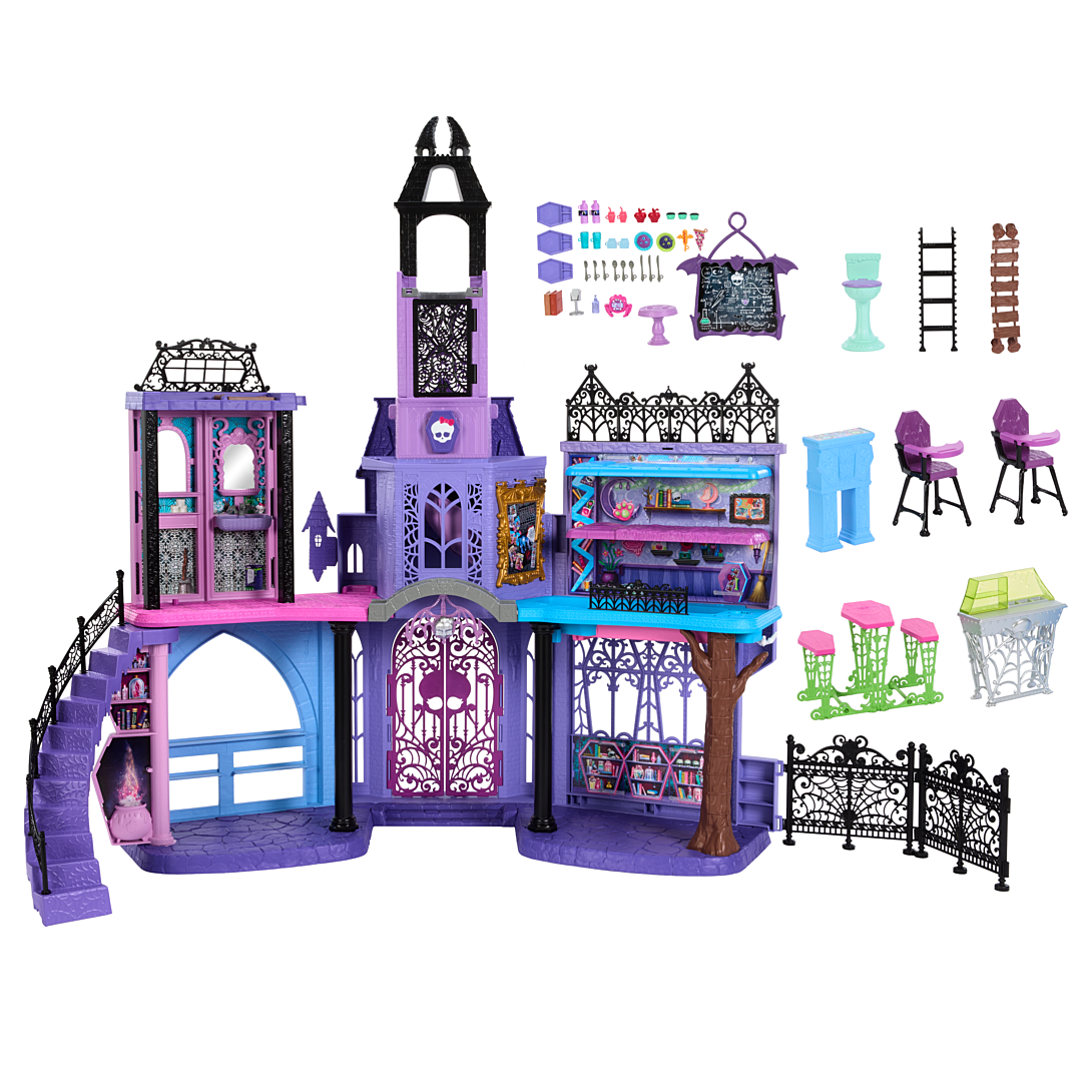 MONSTER HIGH Le Lycée Hanté Maison de Poupées plus de 35 accessoires Monster High HLP88