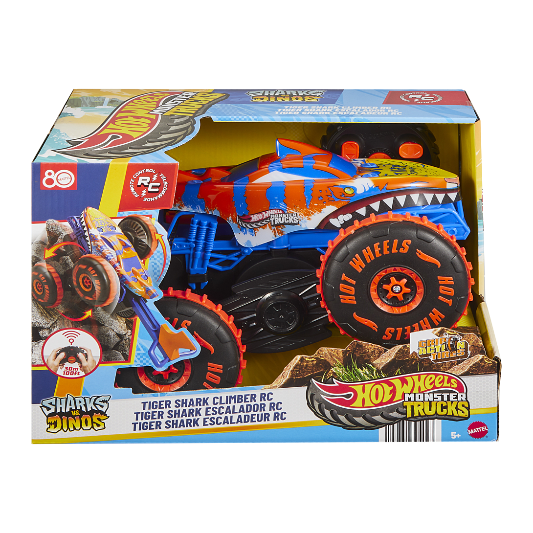 hot wheels monster trucks-véhicule tiger shark escaladeur-à piles