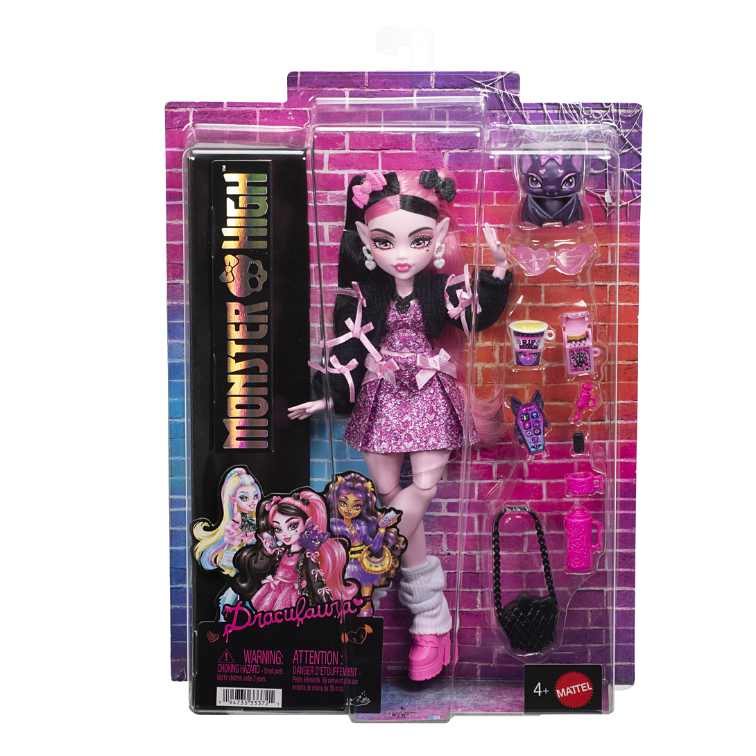 Poupée Monster High JHK29 – Robe à Nœud, Chauve-Souris et 7 Accessoires - vue 6