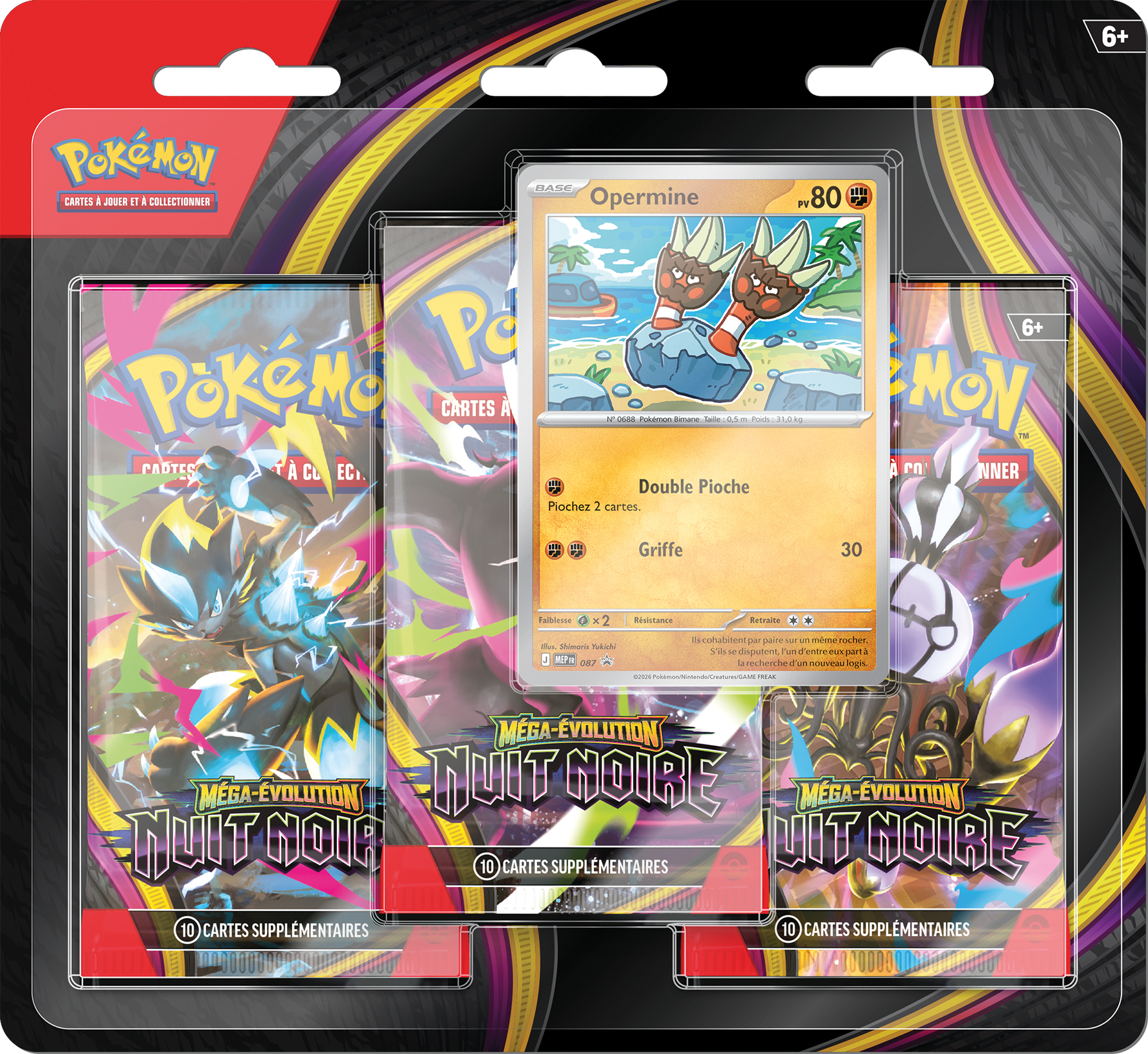 Pokémon ME05 Tripack Packs de 3 boosters 10 cartes et 1 carte promo - vue 3