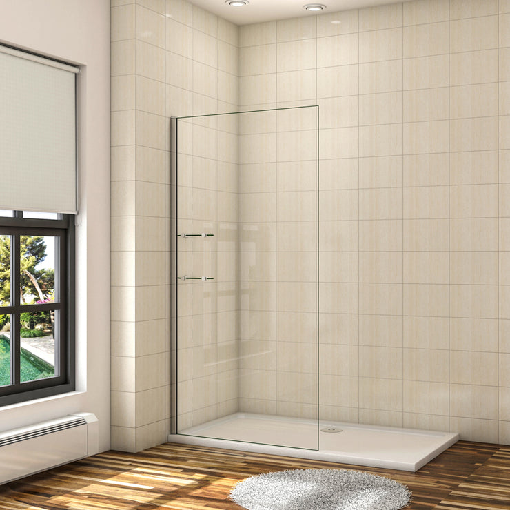 AICA Paroi De Douche à L'italienne 120 30x200cm En Verre Coloré Avec Un Retour Pivotant 30cm Et Une Barre De Fixation Extensible En Cylindrique 85211311