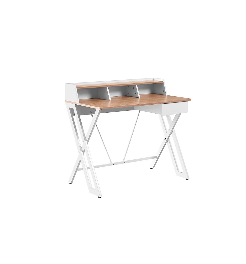 Bureau Boost Bicolore Bois 1 Tiroir Et Rangements. - vue 2