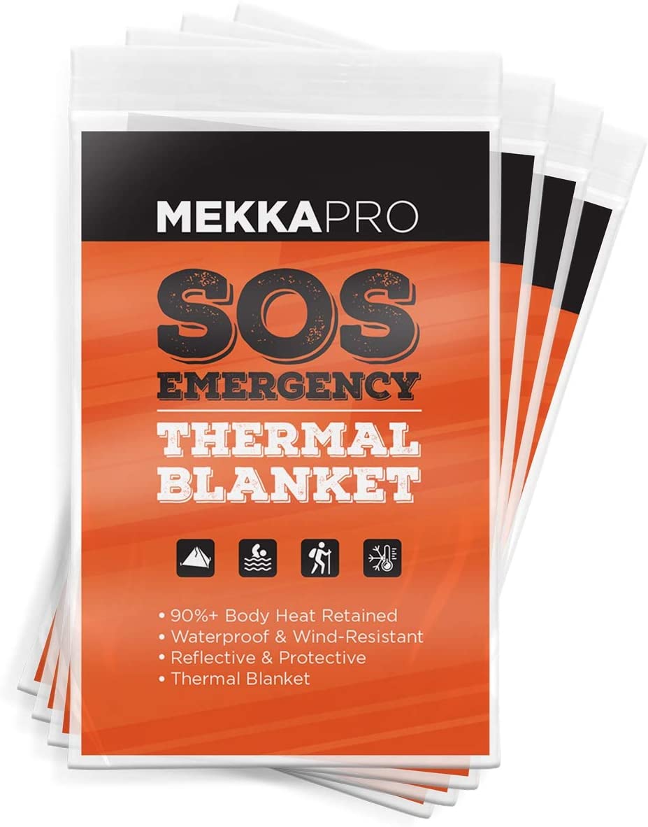 Lot De 4 Couvertures Thermique D'urgence En Mylar Pour Les Premiers Secours Sanke Rescue Emergency Thermal Blanket
