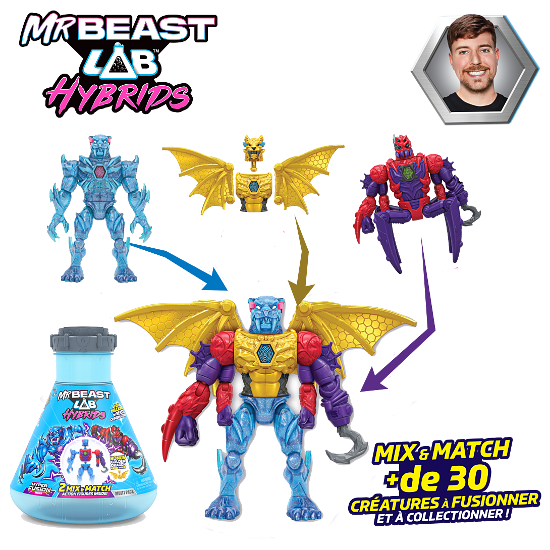 Pack de 2 figurines hybrides Mrbeast Mix & Match A Modèle aléatoire - vue 5