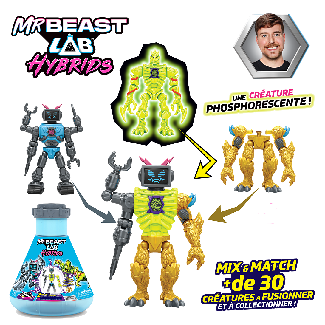 Pack de 2 figurines hybrides Mrbeast Mix & Match A Modèle aléatoire - vue 4
