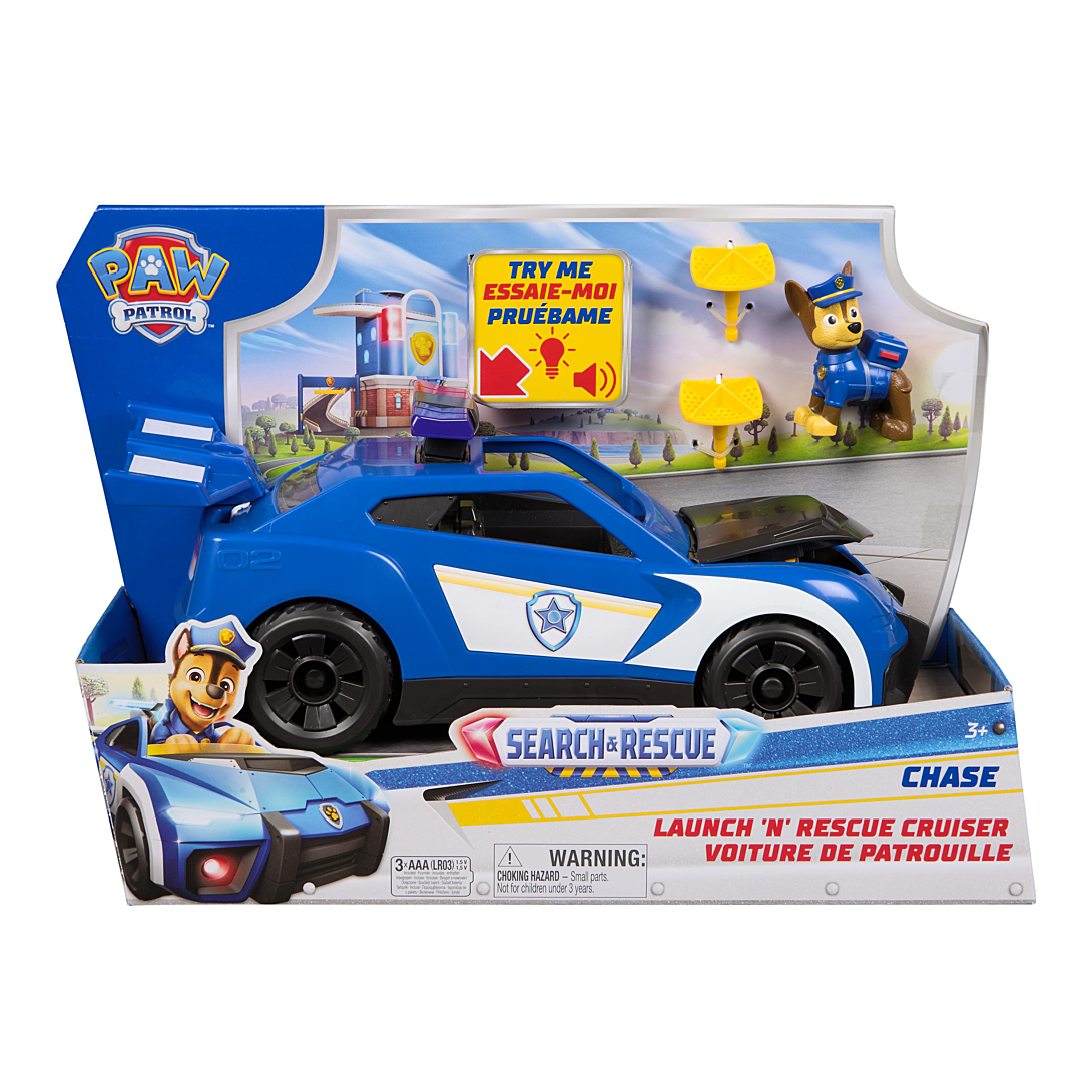 Coffret Paw Patrol Véhicule Deluxe + Figurine Chase Search & Rescue Pat'patrouille