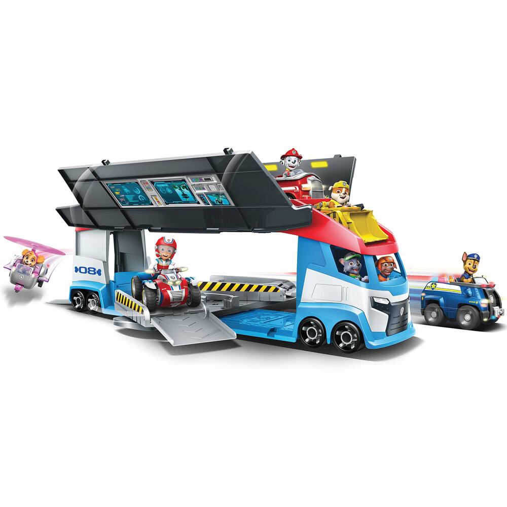 La Pat’ Patrouille Camion Pat’Patrouilleur 2.0 – Géant 70 Cm – 2 En 1 Avec Circuit Et Lanceurs – Dès 3 Ans