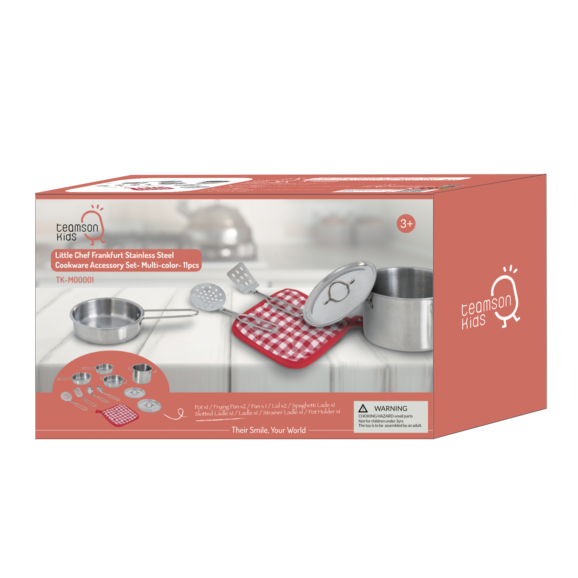 Sundaymot Ensemble De Cuisine Pour Enfant, Ustensiles De Cuisine Jo En Bois Avec Acier Inoxydable Casseroles Et Poelestab Amz