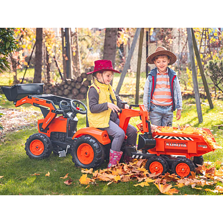 Tractopelle à Pédales Kubota FALK – Avec Pelle Articulée Et Remorque, Pour Enfants 2-5 Ans, Fabriqué En France, Orange Pelle Articulée Jouet Tractopelle à Pédales Kubota FALK – Avec Pelle Articulée Et Remorque, Pour Enfants 2-5 Ans, Fabriqué En France, Orange Pelle Articulée Jouet