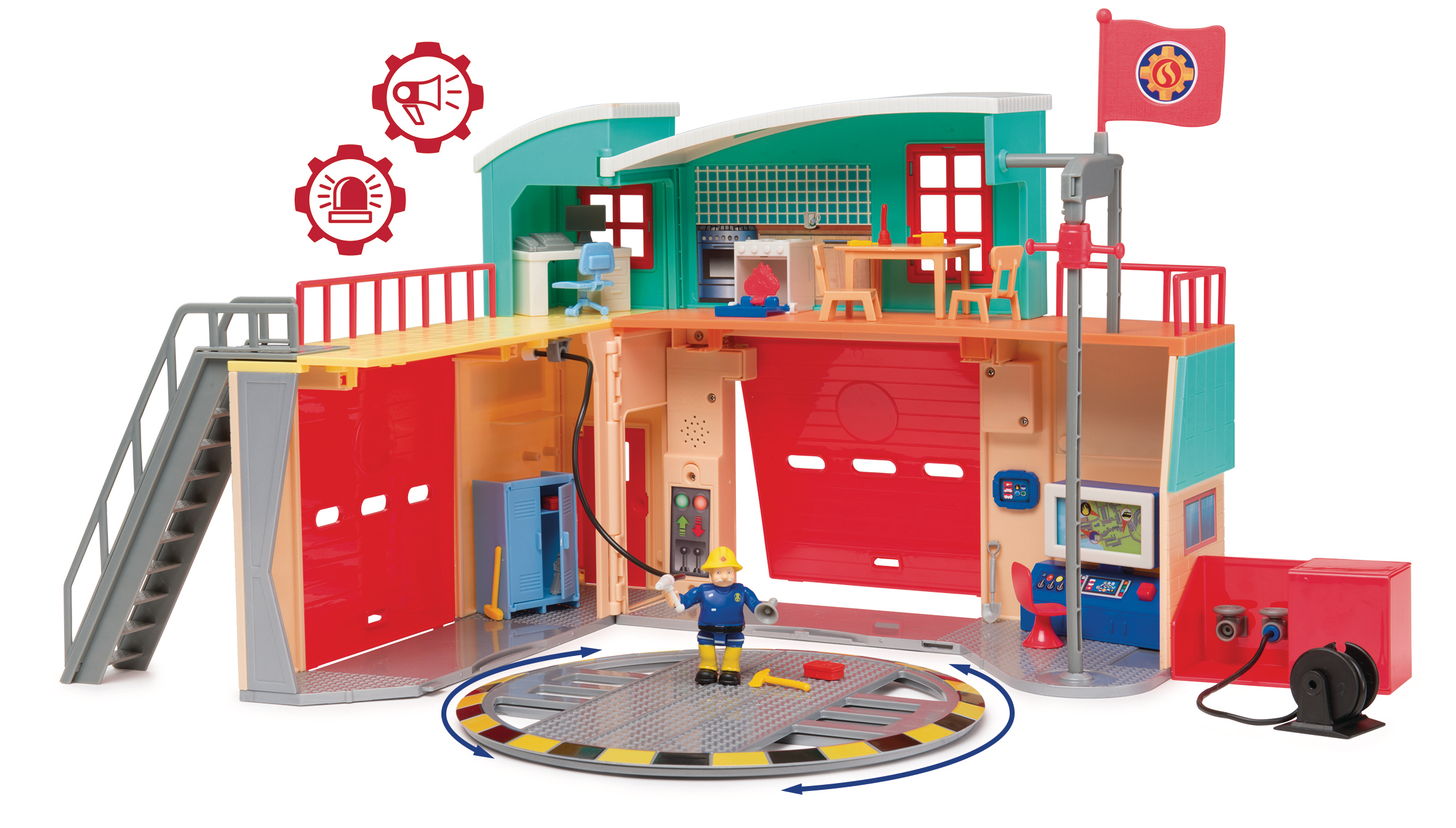 Caserne Sam le Pompier Pontypandy Smoby avec 1 figurine Jouet pour enfant à partir de - vue 2