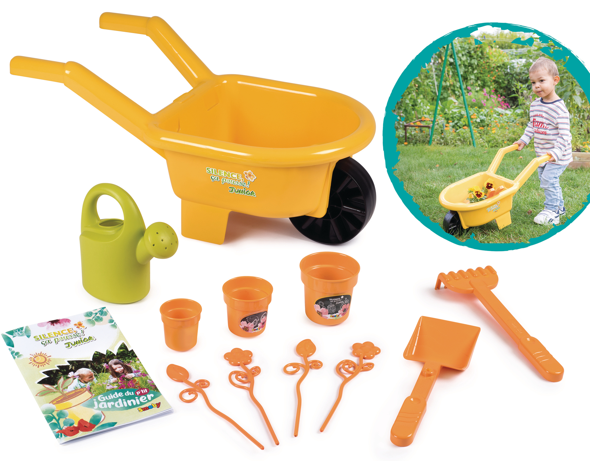 Oxybul Brouette De Jardin Enfant - Kit Complet Avec Outils 18 Mois-5 Ans - Apprentissage Jardinage