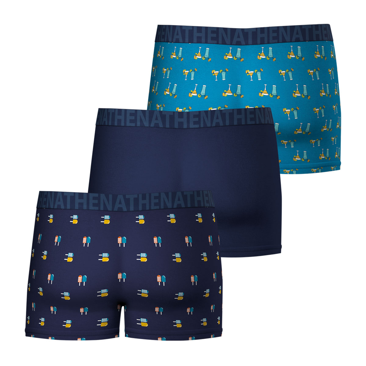 Lot De Boxers Homme Athena Easy Fun - Coton Stretch Respirant, Coupe Moderne, Coloris Fun - 6