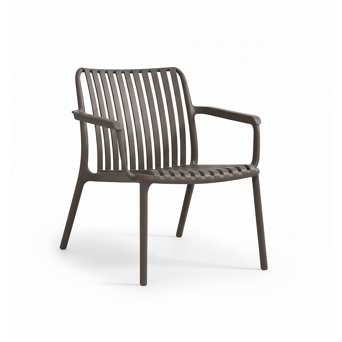 JARDILINE Fauteuil Bas De Jardin En R&eacute;sine Pp 50 % Recycl&eacute;, Taupe - 