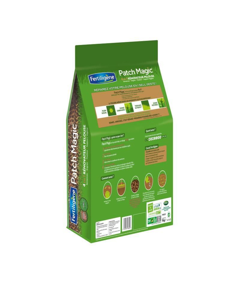 FERTILIGENE Patch Magic Rénovateur de Pelouse 3,6 kg au meilleur prix ...