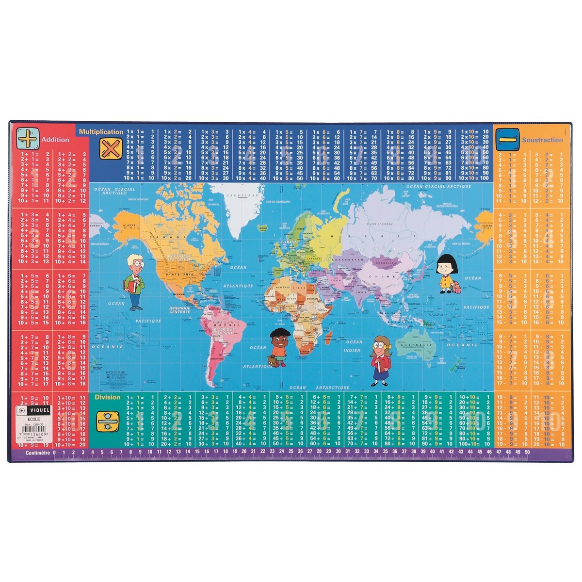 Close Up Sous-Main Enfant Alphabet Rose/Rouge, 60x40 Cm, Avec Lignes De Guidage Pour Chaque Lettre, Idéal Pour L'école, Imperméable Et Essuyable