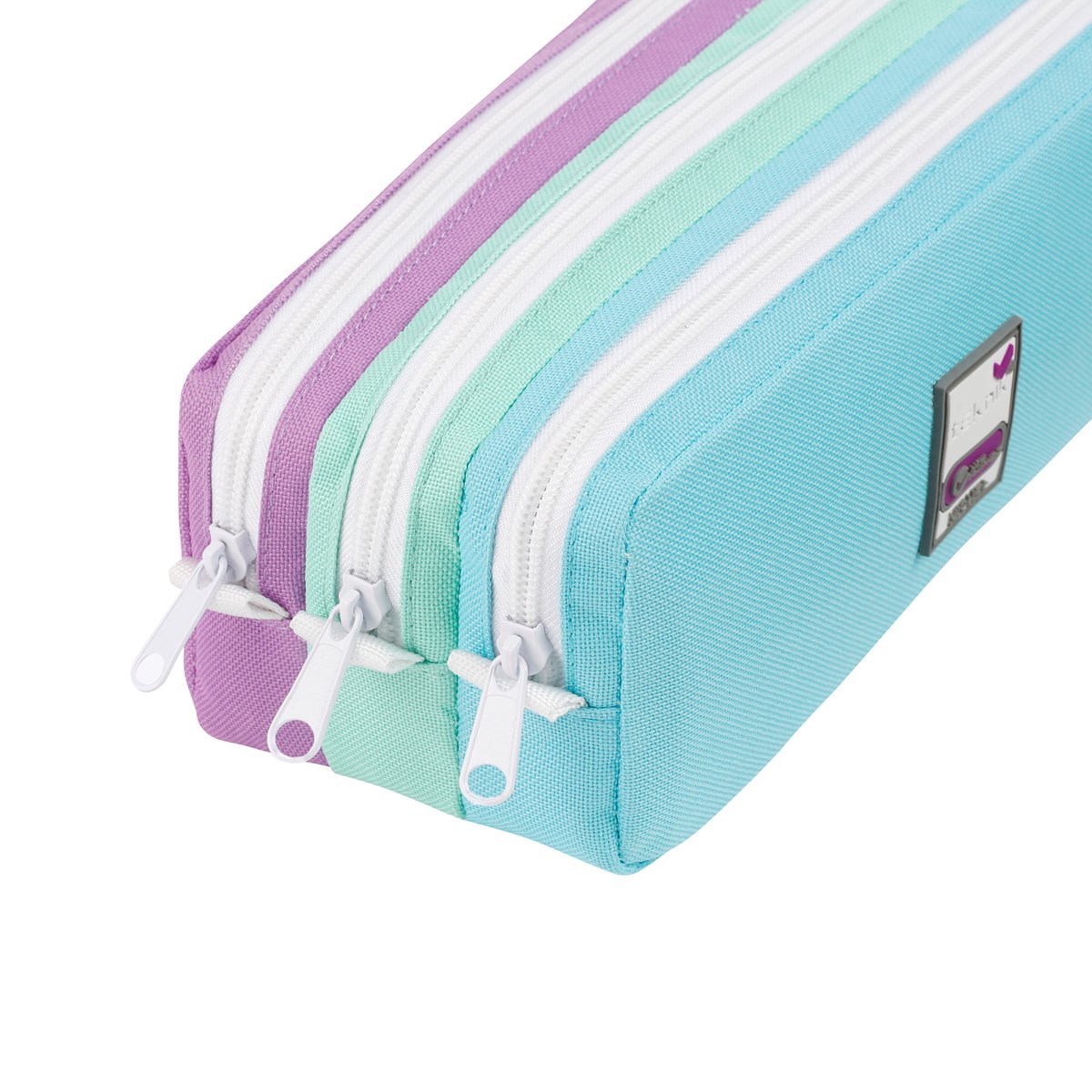 Trousse Scolaire 3 Compartiments COLOCASTLE - Grande Capacité (23x13x5 Cm) - Violet - Nylon Résistant