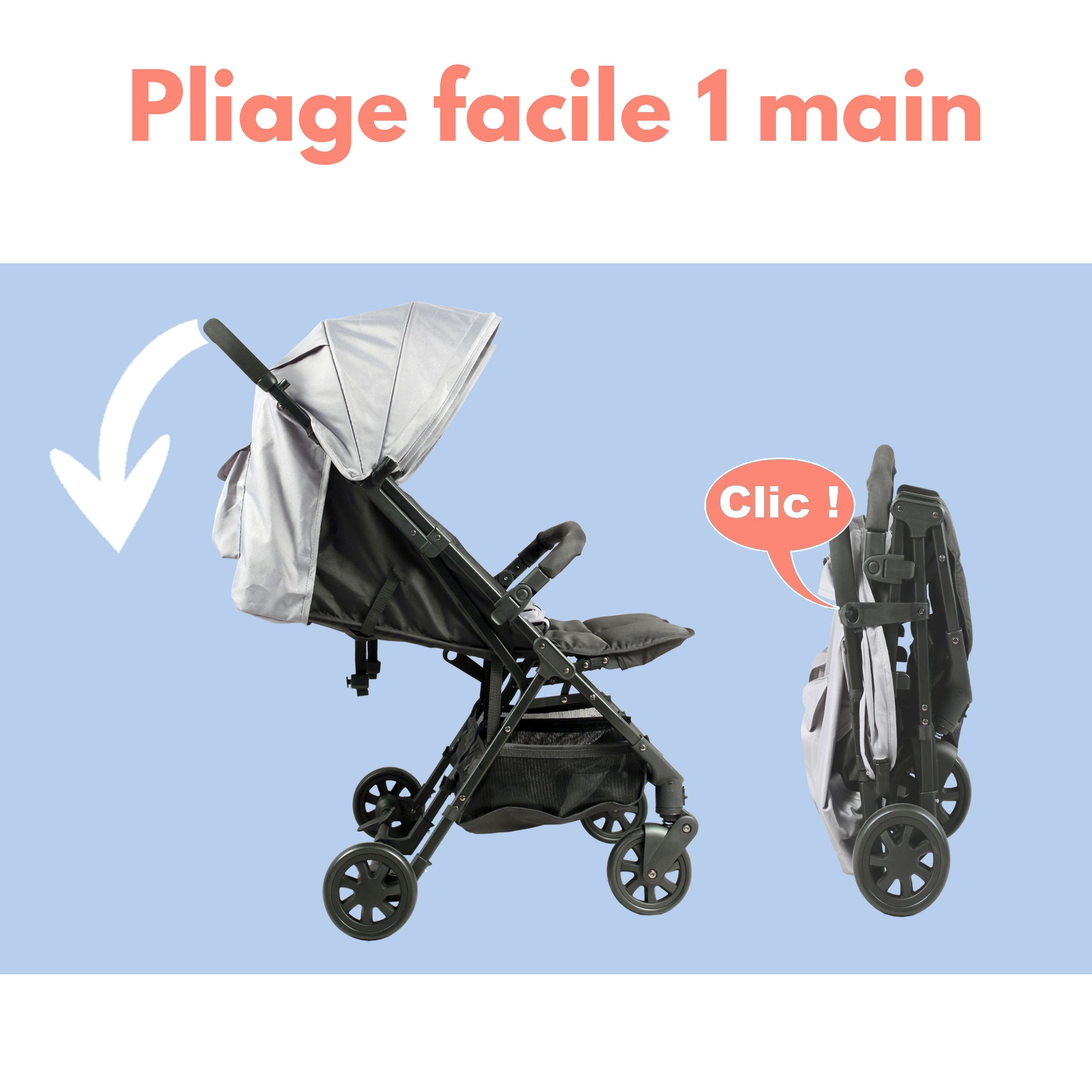 Bambisol Poussette Double Côte à Côte Naissance Pliage Compact