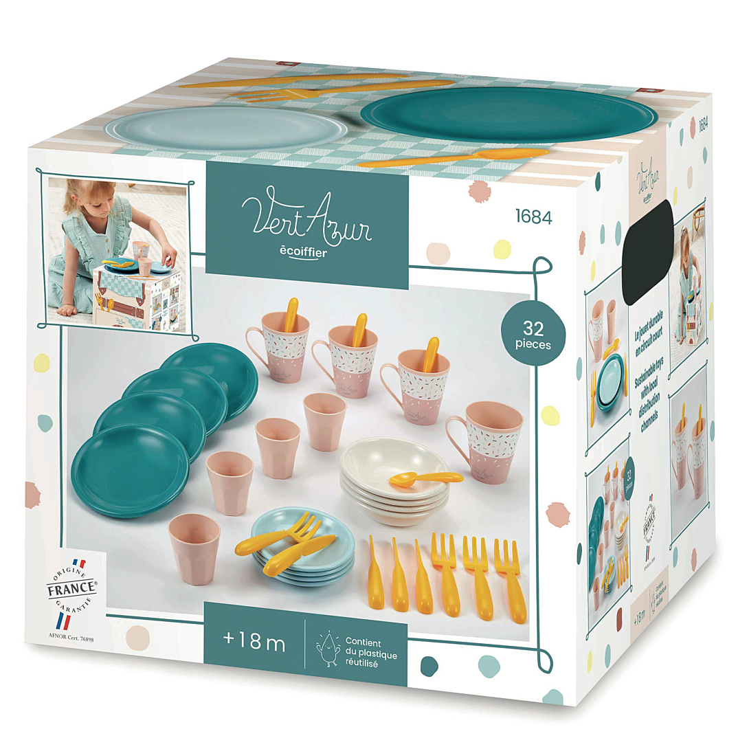 Service Picnic Ecoiffier 1684 – Vert Azur 32 Pièces - vue 3