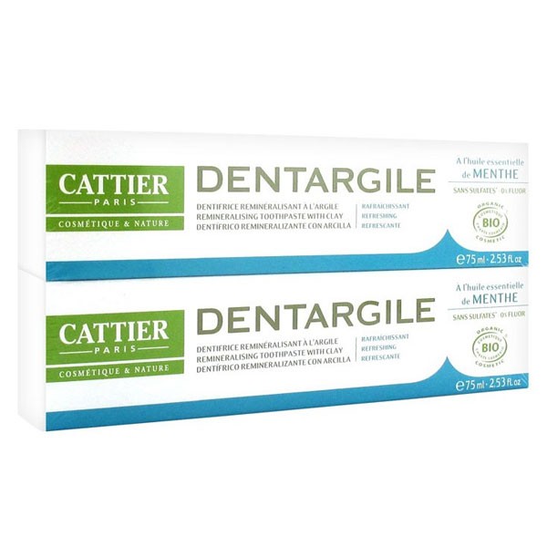 Cattier Lot de 2 Dentifrices Dentargile 2 x 75ml