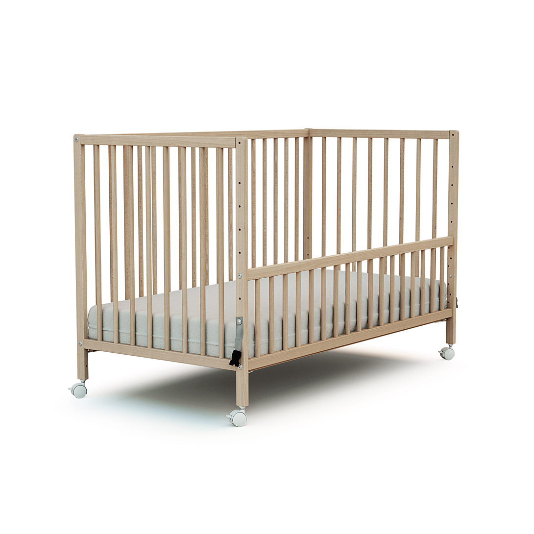 Lit bébé cododo 60 x 120 cm WEBABY LIO Hêtre brut - vue 2