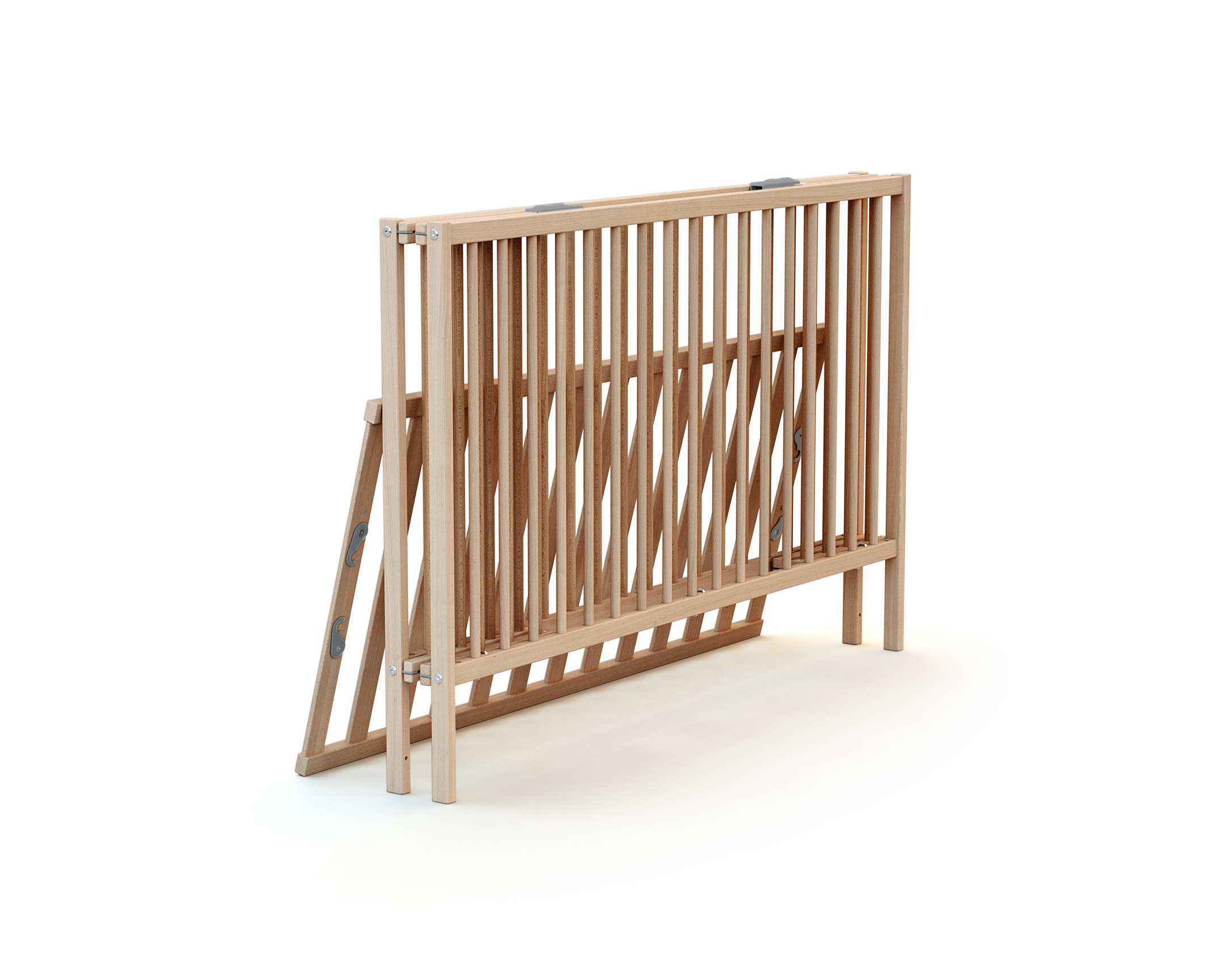 Lit bébé pliant 60x120 Hêtre Brut