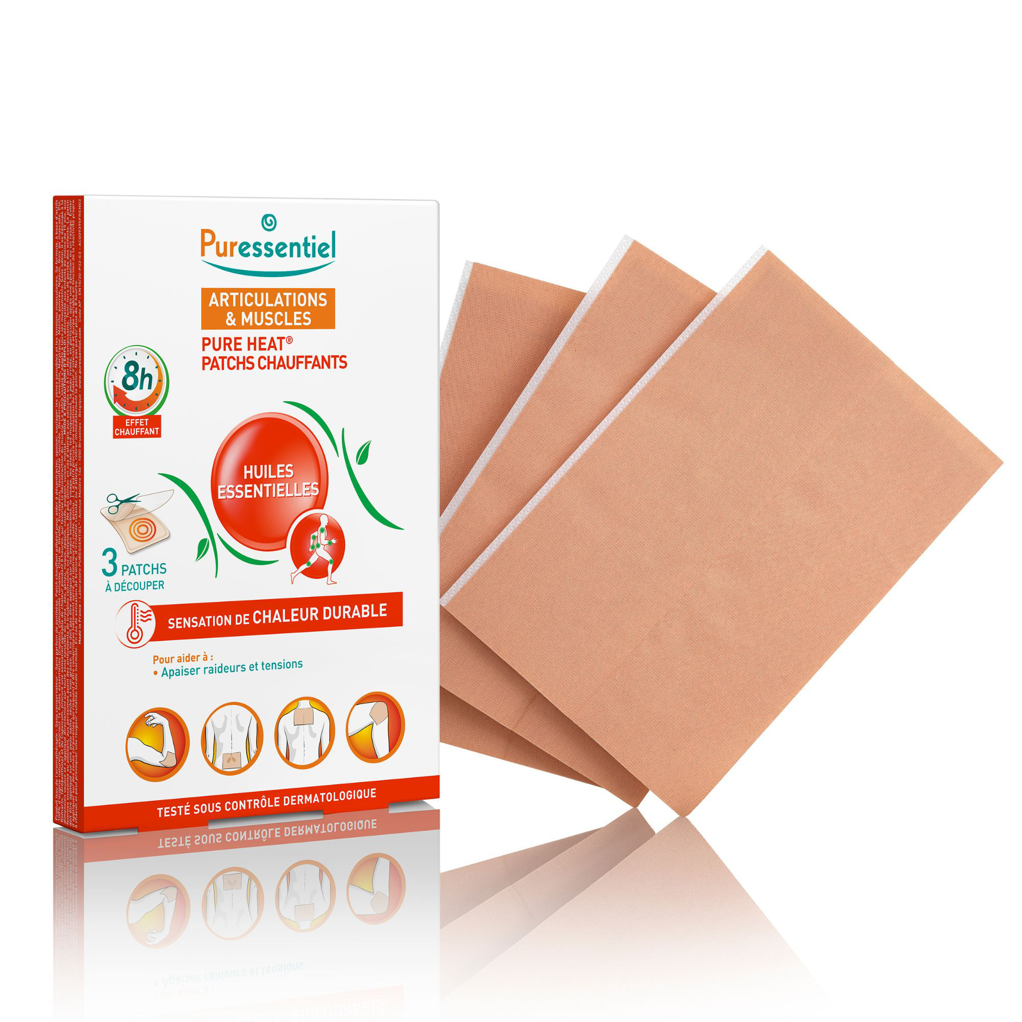 Patchs Chauffants articulations et muscles aux 14 Huiles Essentielles 3 Patchs