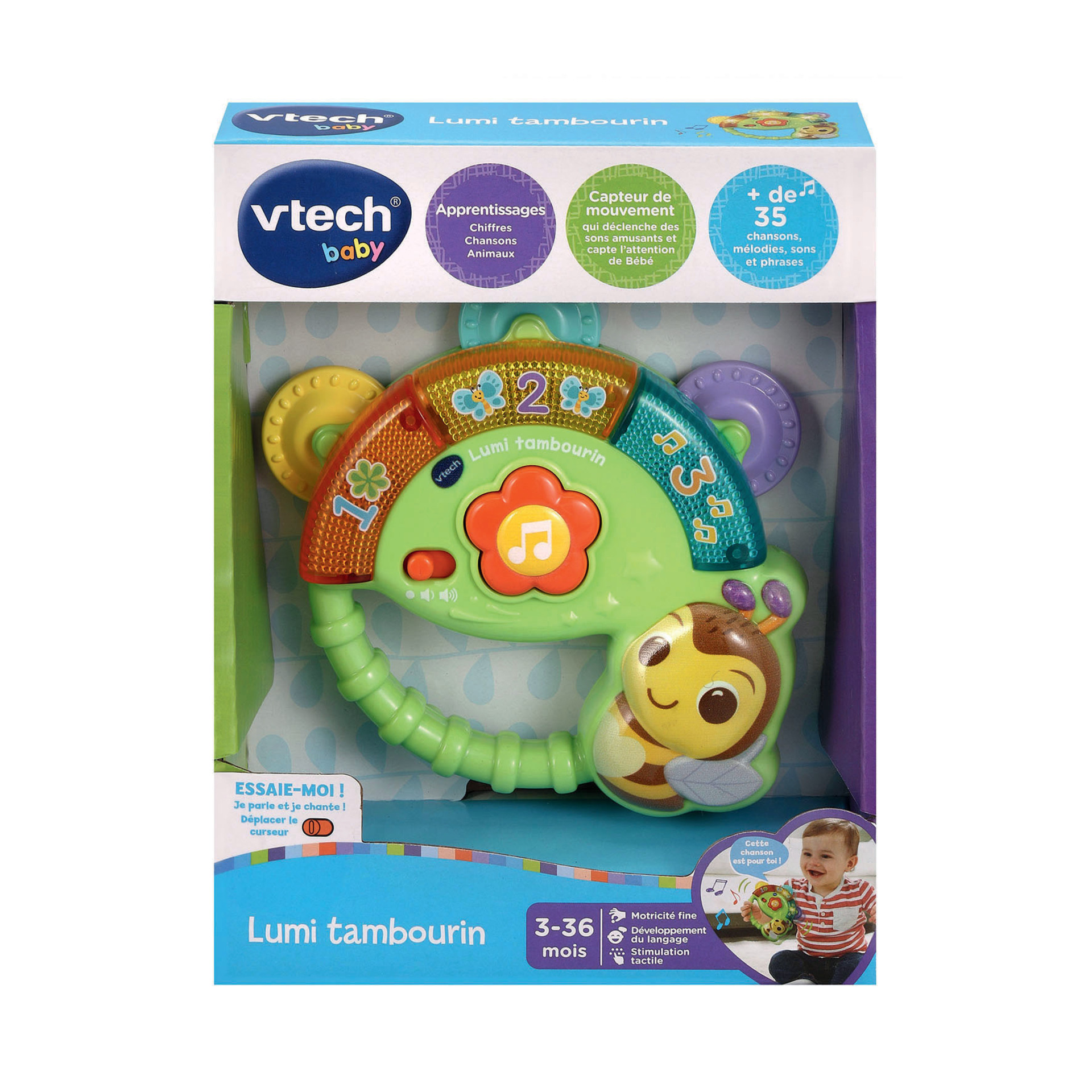 Jouet Musical Vtech Lumi Tambourin – Hochet Interactif Pour Bébé