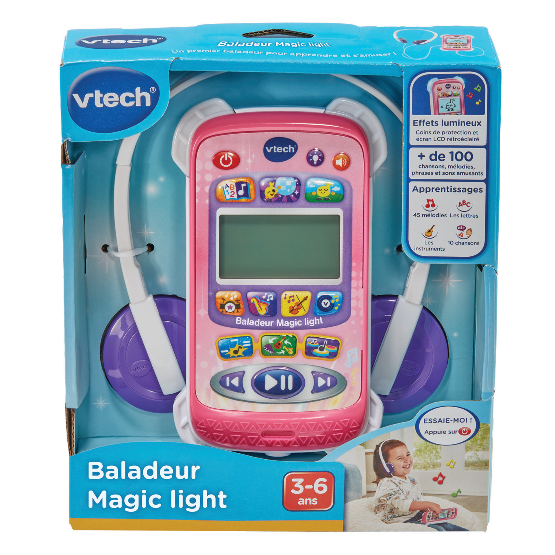 Baladeur Musical VTech Magic Light – Écran Rétroéclairé, 7 Activités Musicales - vue 9