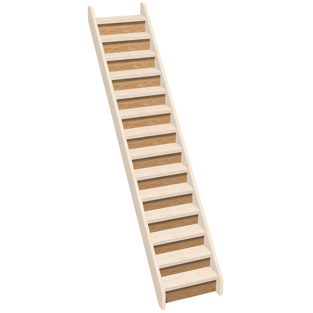 Contremarches pour échelle à composer droit sapin réf. NOLM (14 pièces)