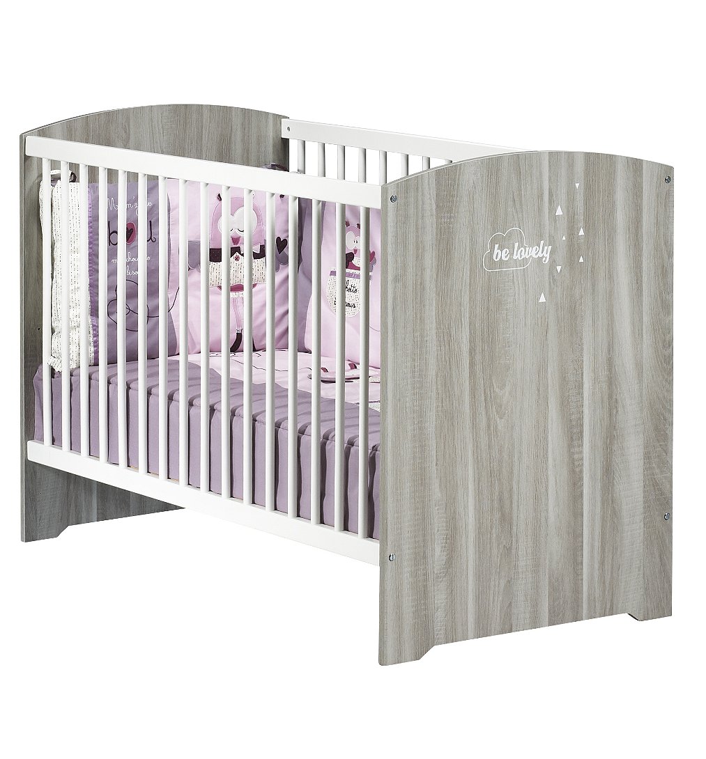 Lit bébé à barreaux 120 x 60 cm Babyprice Smile Chêne silex - vue 4