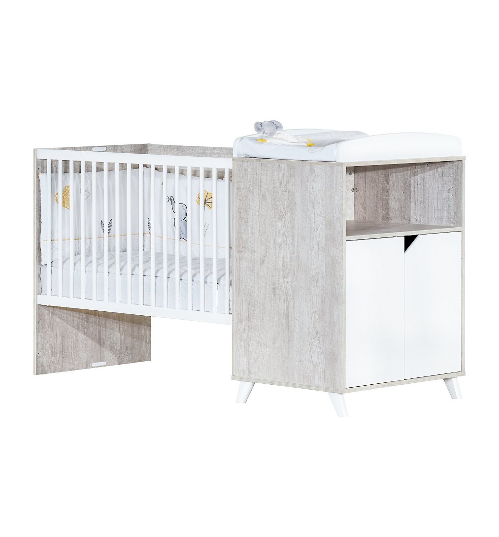 Lit bébé combiné évolutif 120x60 en 90x190 SCANDI