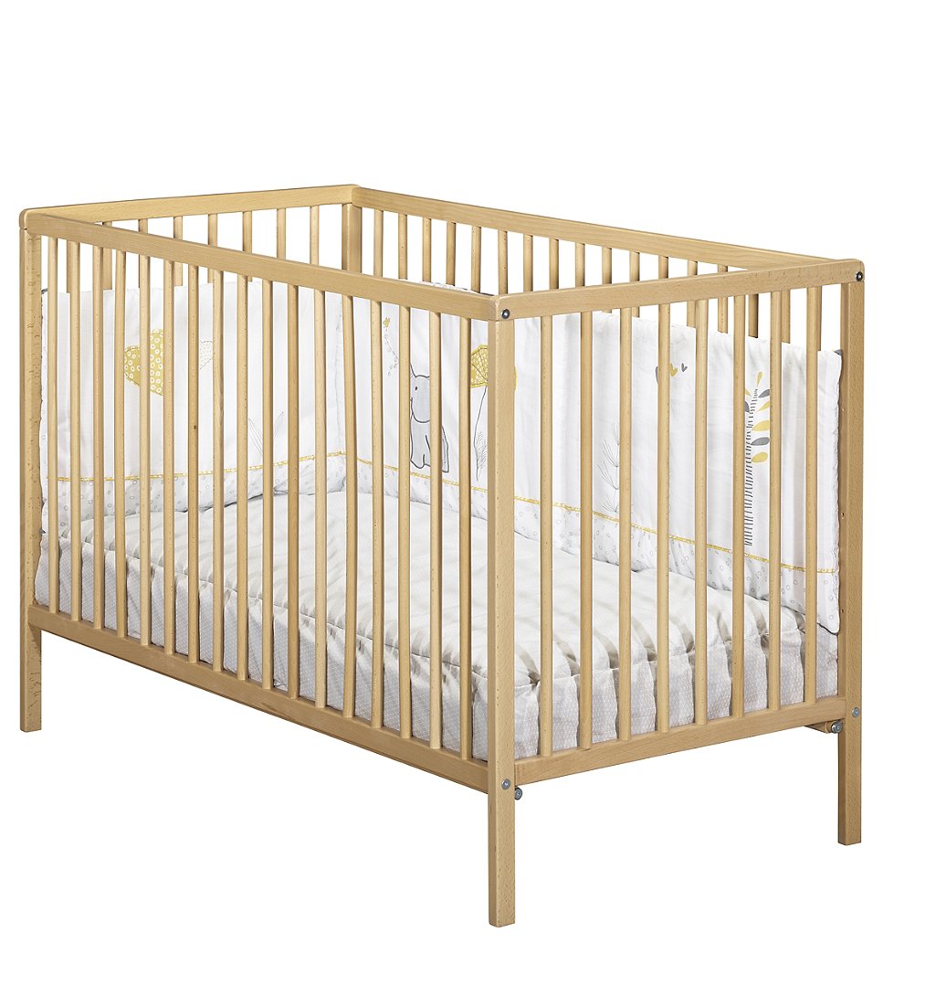 Lit bébé 120x60 bois vernis naturel FIRST