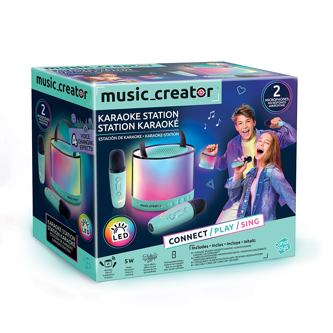Mini Station Karaoké Canal Toys INF 044canal toys – Enceinte Lumineuse Avec 2 Microphones Sans Fil - vue 5