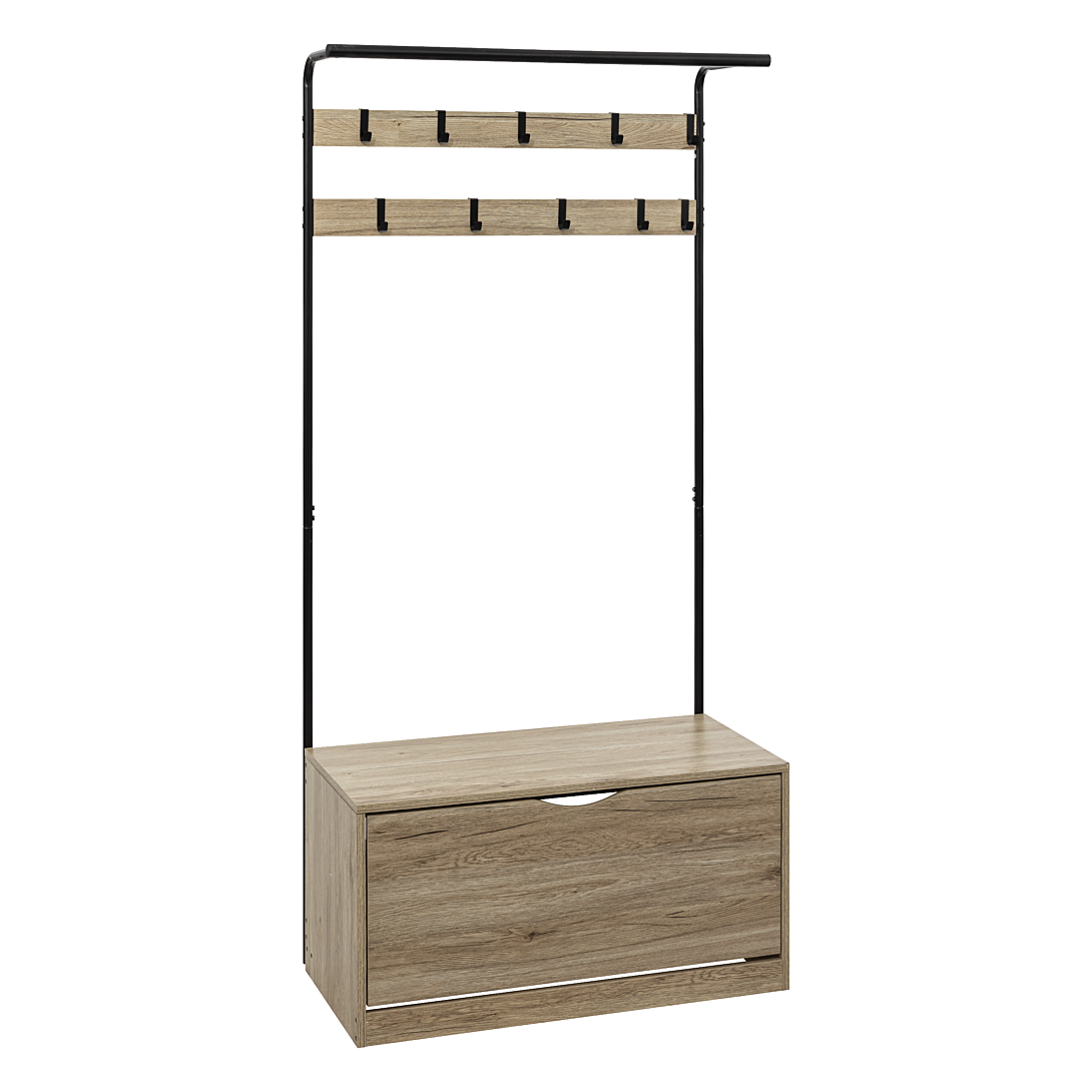Meuble d'Entrée Vestiaire "Jano" 175cm Naturel