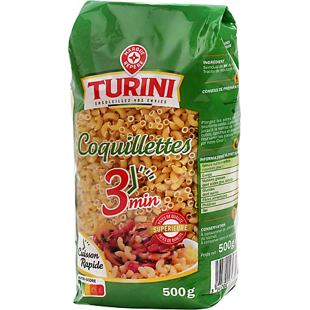Coquillettes Cuisson Rapide 3 min