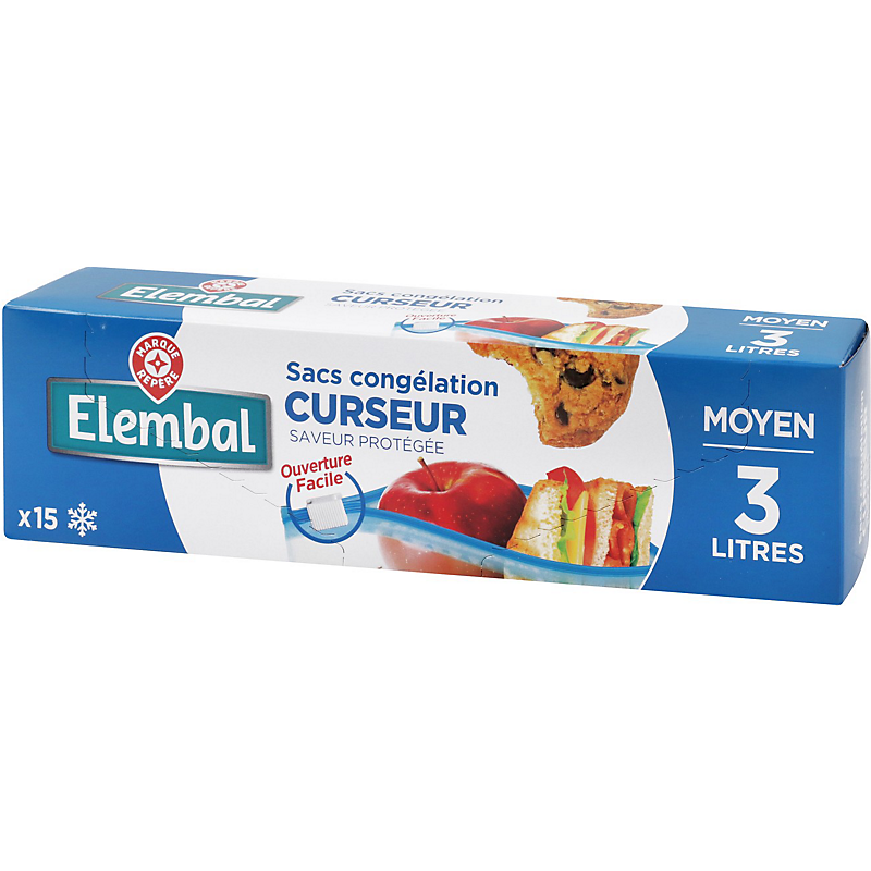 Sacs congélation curseur moyens x 15 ELEMBAL