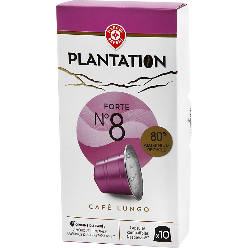 Capsules aluminium de café lungo forte x 10 52 g PLANTATION