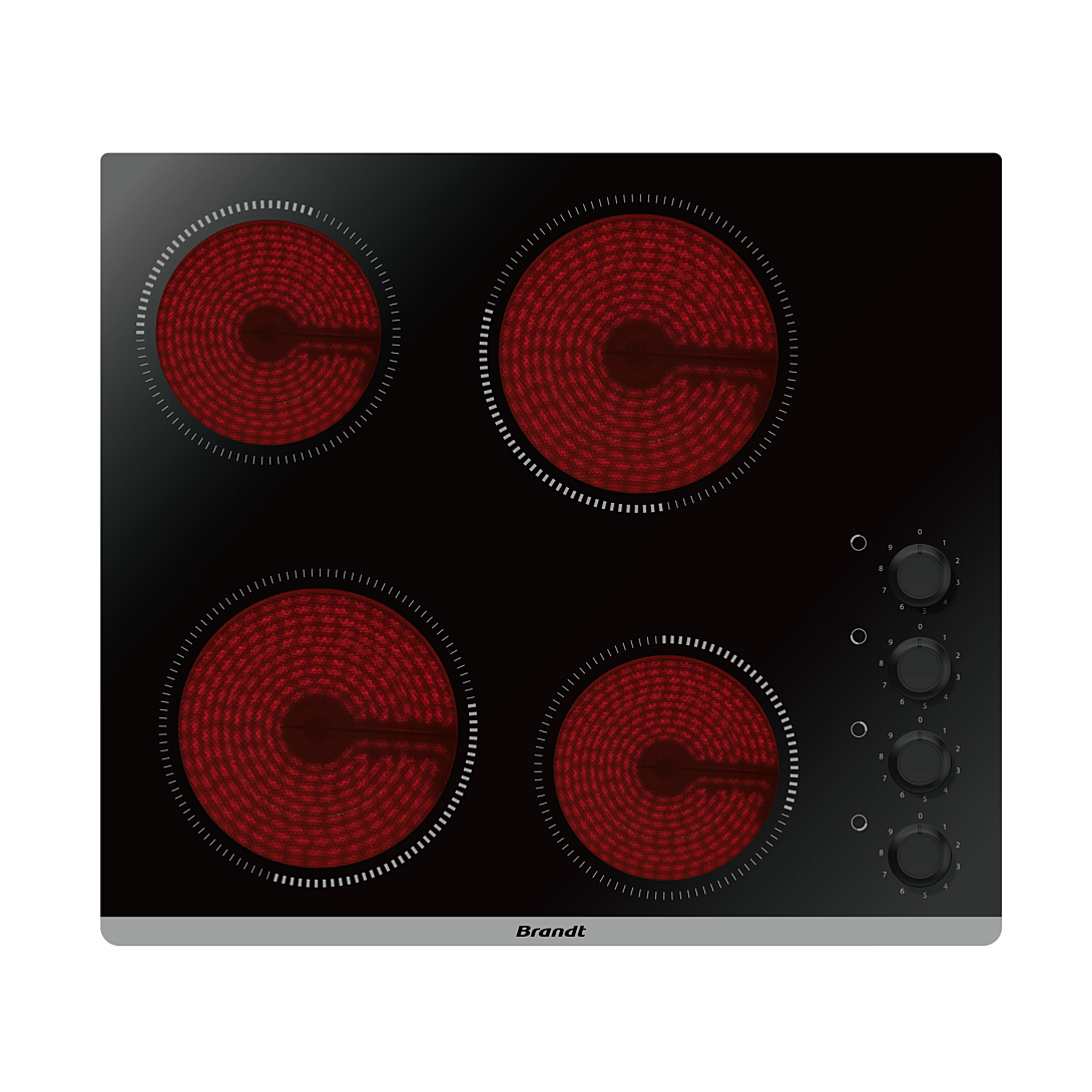 BRANDT Table vitrocéramique 4 foyers BPV6410B
