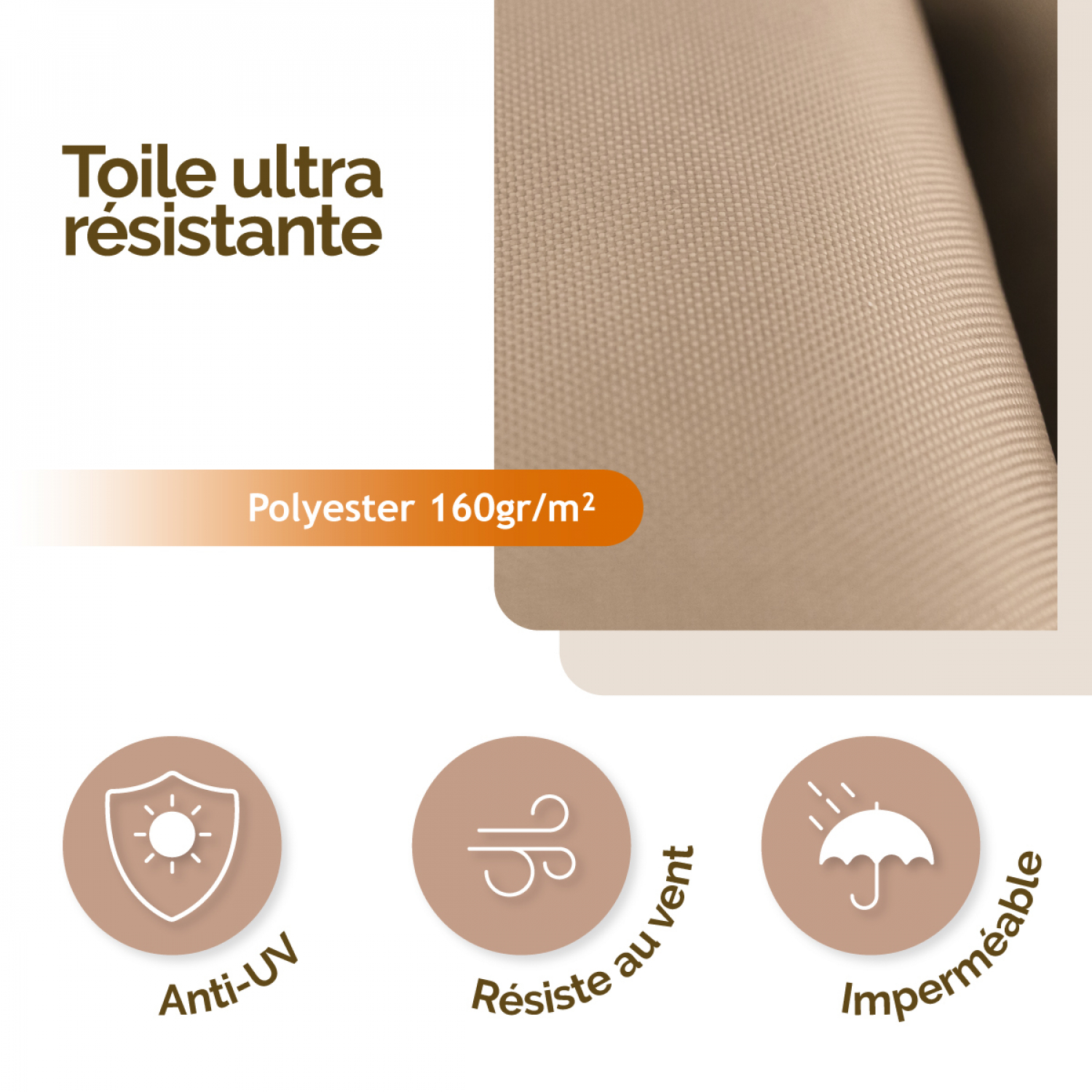 3x4m) Voile D'ombrage Protection Solaire Toile Rectangulaire, HDPE 95 % Anti-UV Auvent De Voiture Avec Cordes Et Serre-câbles Pour Jardin, Terrasse, Balcon, Camping, Pergola, 1 Mètre 1 Trou, Sable