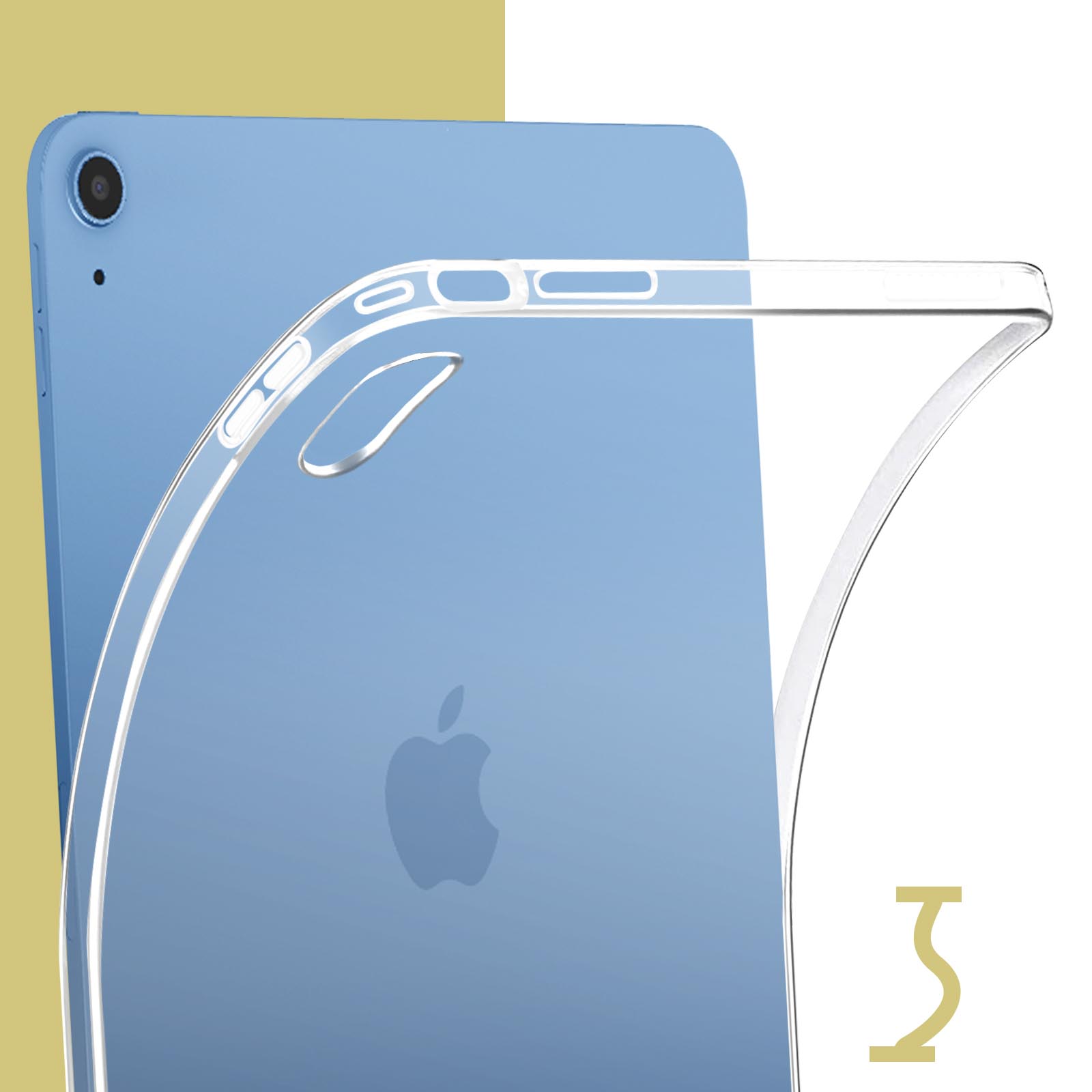 Coque Pour IPad  A16  11e Génération 11Pouces 2025, IPad 10e Gen 10 9 2022 Etui Avec Coque Arriere En Tpu Souple A Rabat Avec Support Semi Transparent Protecteur Marine Bleu