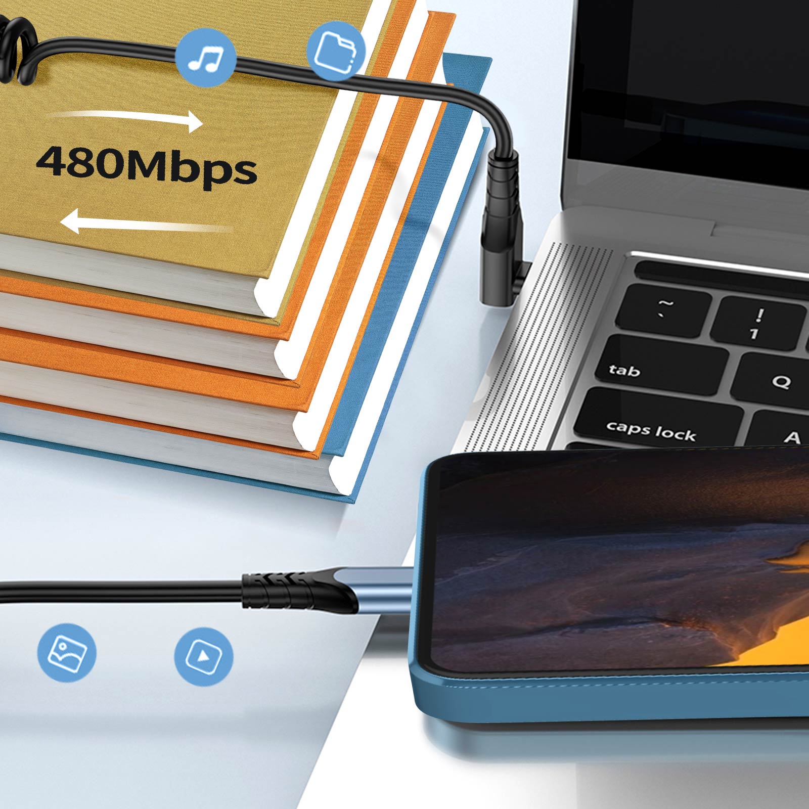 Câble Adaptateur System-S USB A Mâle Vers USB B Mâle