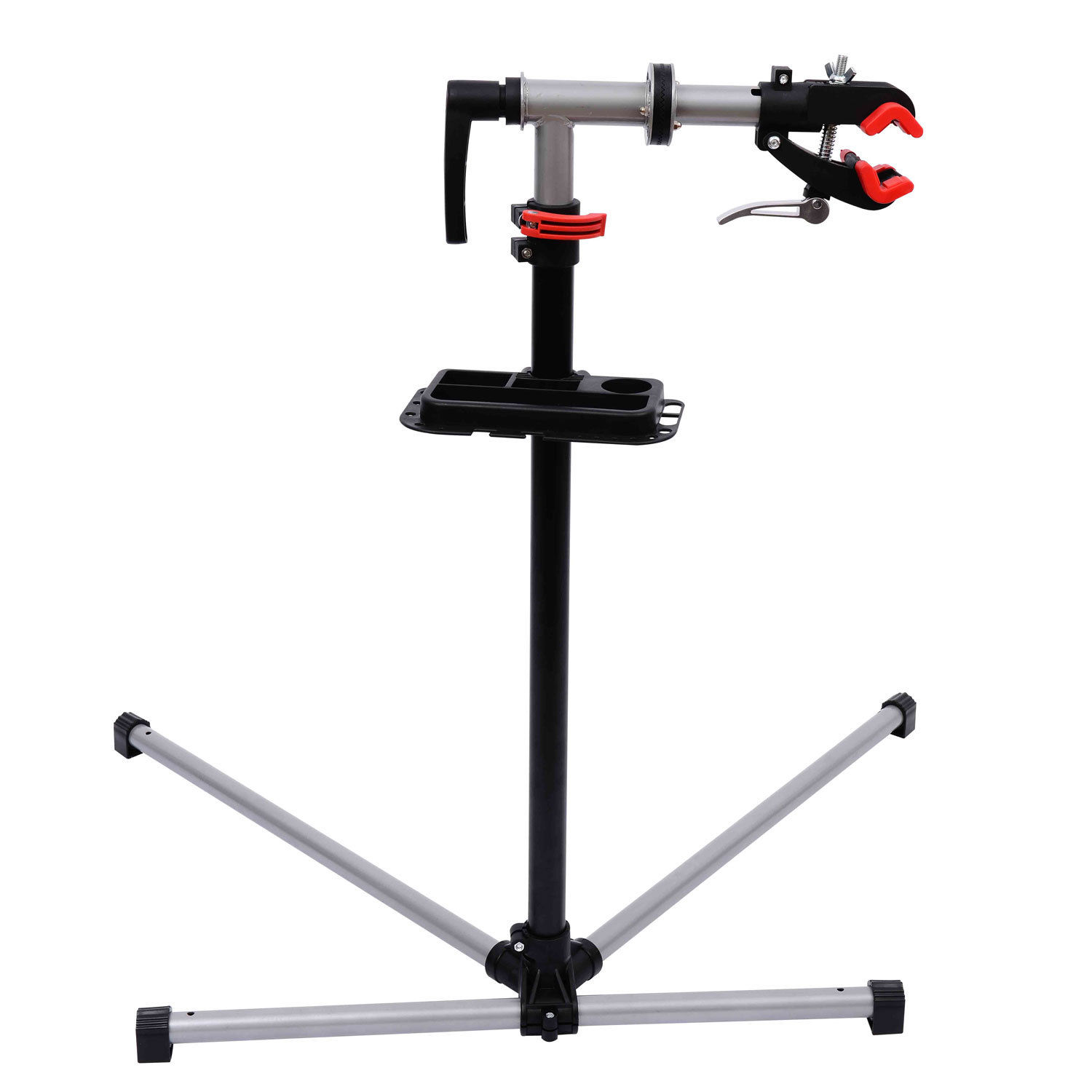HOMCOM Pied D'Atelier Pliable Pour Vélo - Support Réparation Pivotant 360° Hauteur Réglable, Idéal Entretien Et Montage