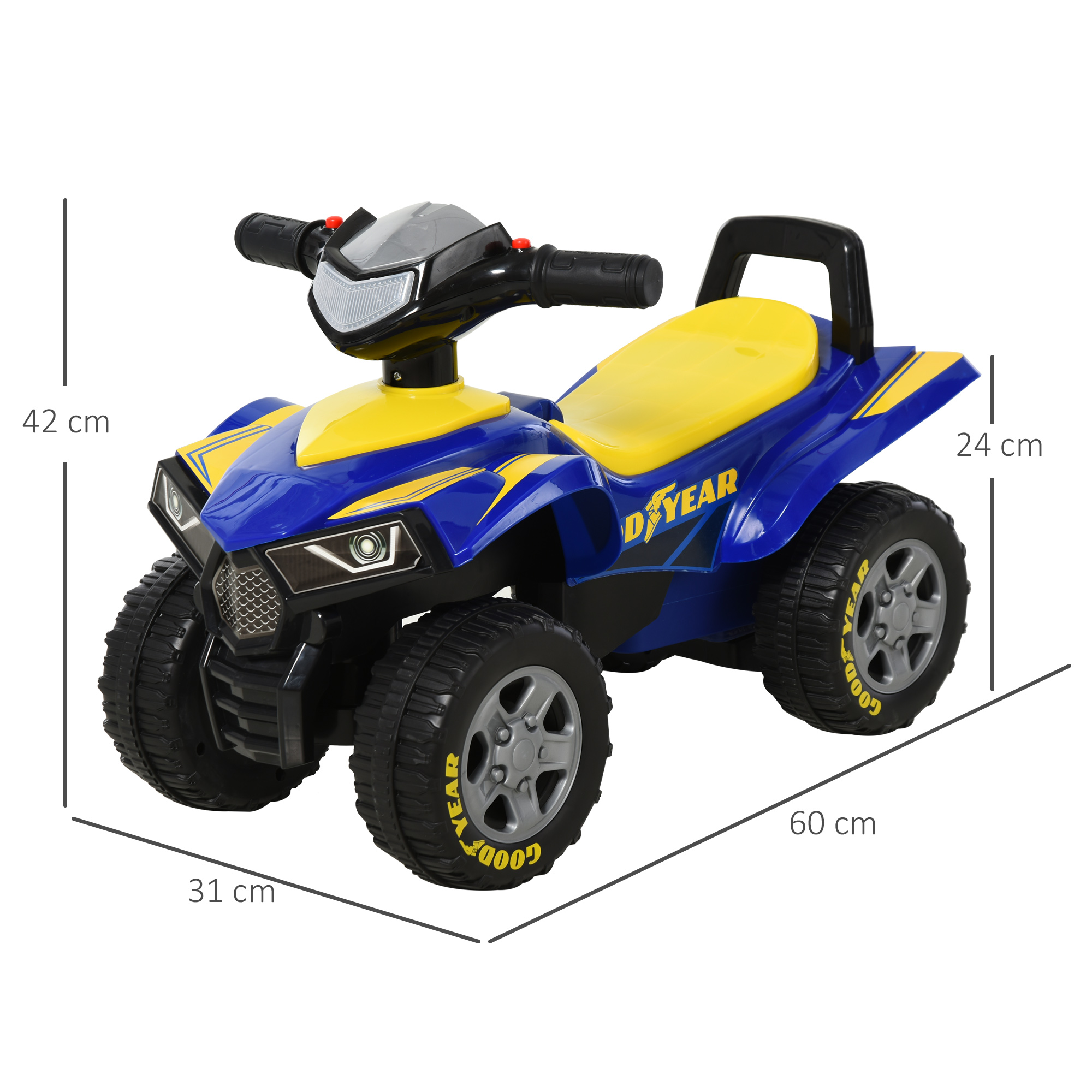 Quad Enfant Homcom Porteur Enfants Quad 18-36 Mois 67L X