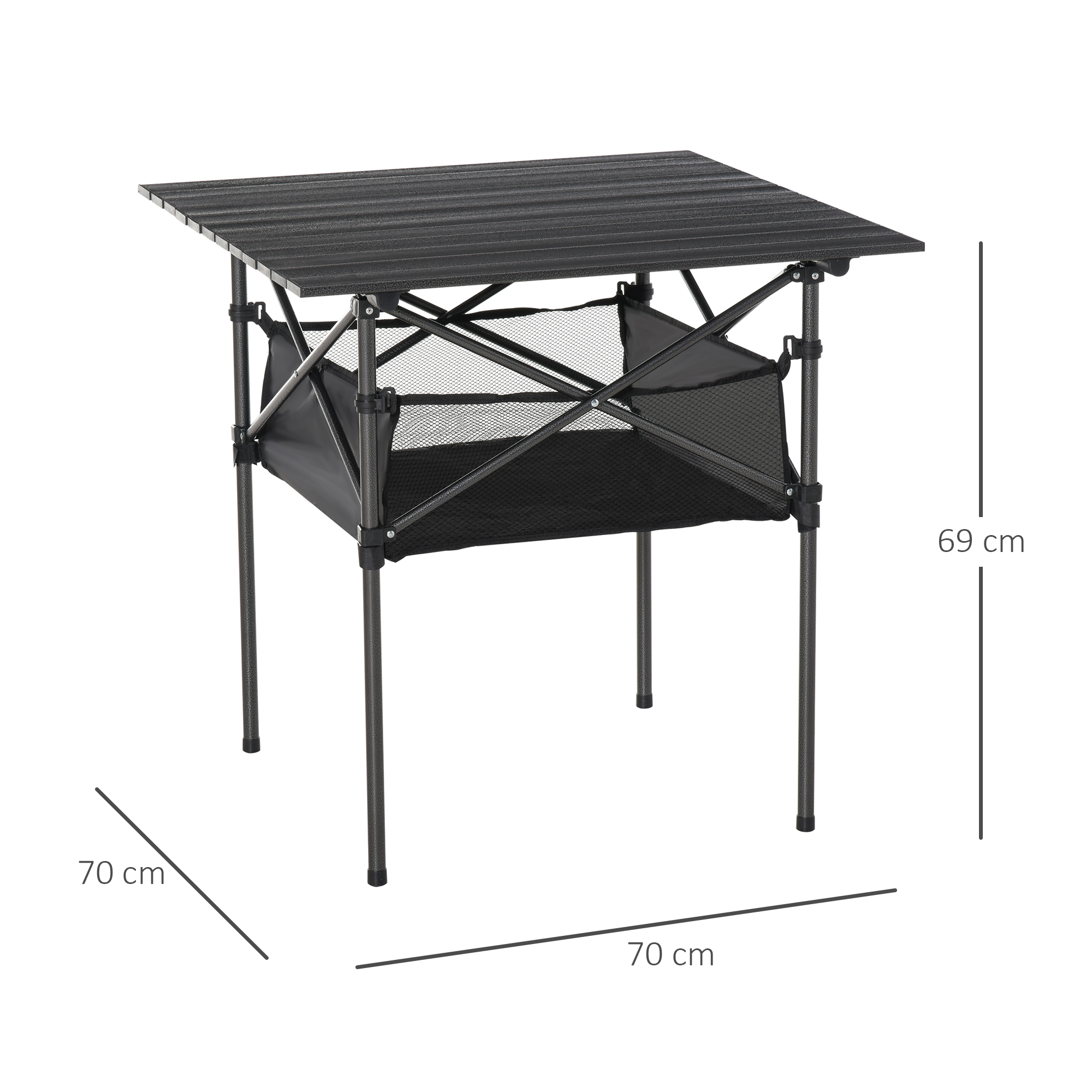 Table Pliante Camping Changor - Alliage Aluminium, Plateau 41x35 Cm - Avec Sac De Transport - Pour Pique-nique, Pêche - 2