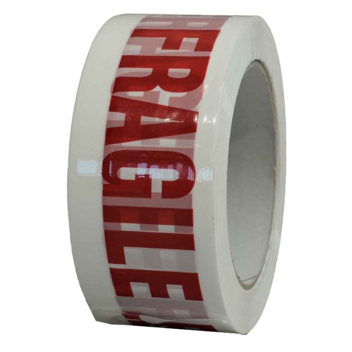 Scotch Rouge Lot De 10 Rouleaux Ruban Adhésif 'Fragile' - 4,8cm X 100m Pour Colis Et Déménagement - Colle Forte Scotch Demenagement - 3