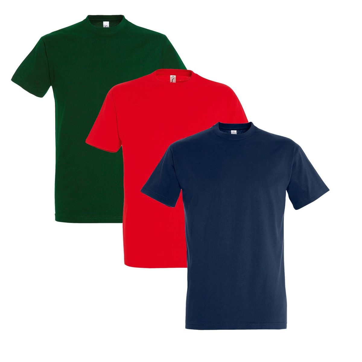 Lot t-shirts manches courtes Homme rouge bleu marine gris