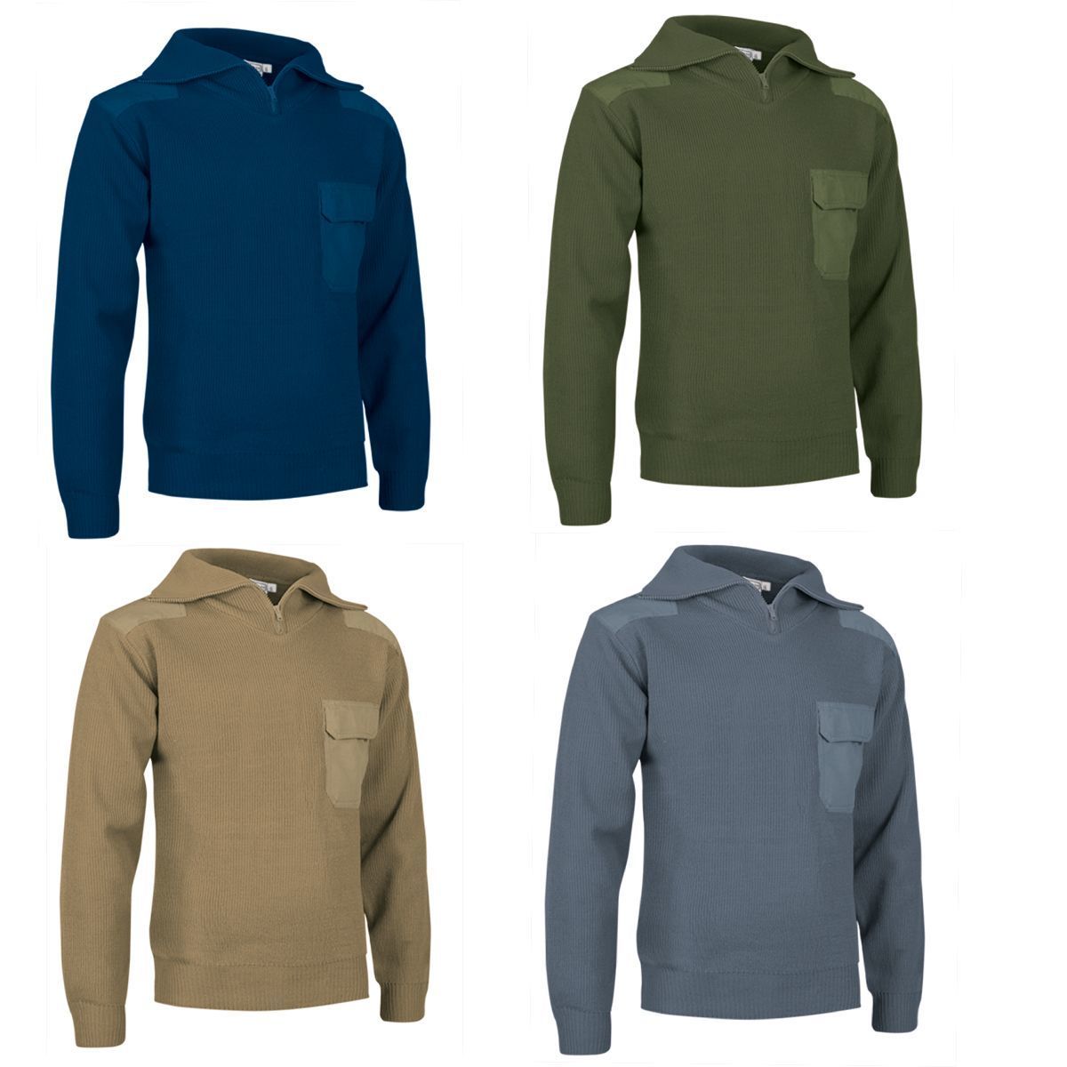 Pull Col Cheminée Homme XXXL - Vert Kaki, Laine/acrylique, Zippé - Marque Idaho - Neuf Avec étiquettes