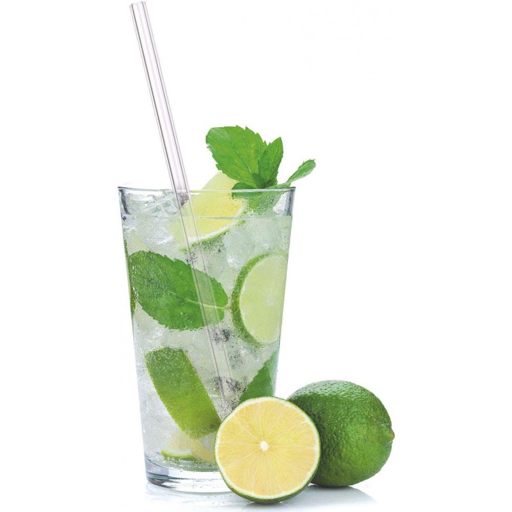 Lot De 15 Pailles En Verre Borosilicate Résistantes Aux Chocs De 15,2 Cm, Droites De 8 Mm Pour Cocktail, Comprend Un Nettoyeur De Paille En Verre
